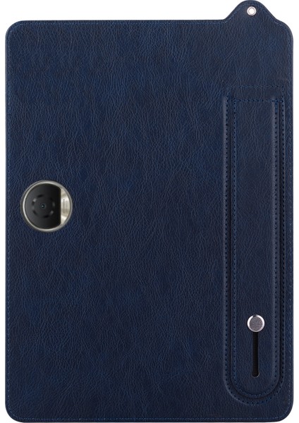Honor Pad 9 Kılıf El Kayışı Kickstand Deri Tablet Kapağı-Mavi Için (Yurt Dışından)