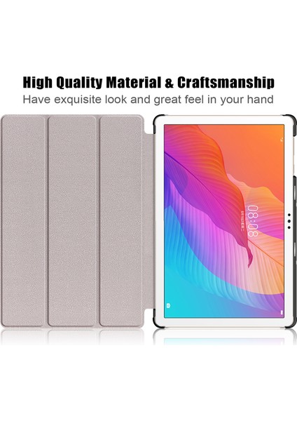 Üç Katlı Esnek Açılı Stand Uyandırma/uyku Deri Akıllı Kılıf Huawei Matepad T 10S/T 10/enjoy Tablet 2-Bebek Mavisi (Yurt Dışından)