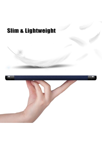 Üç Katlı Esnek Açılı Stand Uyandırma/uyku Deri Akıllı Kılıf Huawei Matepad T 10S/T 10/tadını Çıkarın Tablet 2-Koyu Mavi (Yurt Dışından)