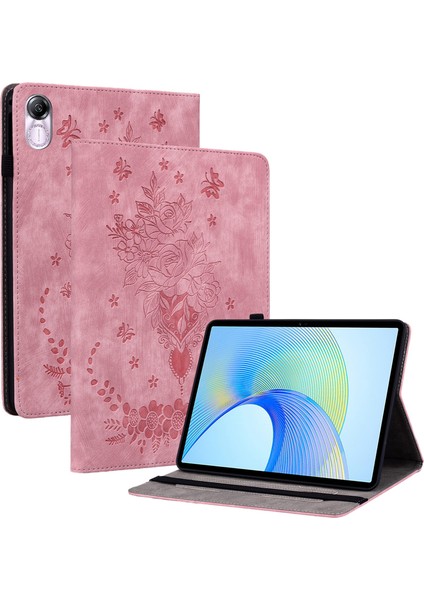 Honor Pad X8 Pro/pad X9 Kapak Gül Baskı Pu Deri Tablet Kılıfı-Pembe (Yurt Dışından)
