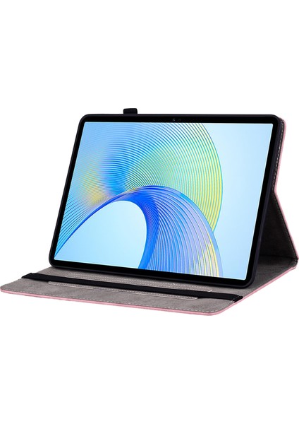 Honor Pad X8 Pro/pad X9 Kapak Gül Baskı Pu Deri Tablet Kılıfı-Pembe (Yurt Dışından)