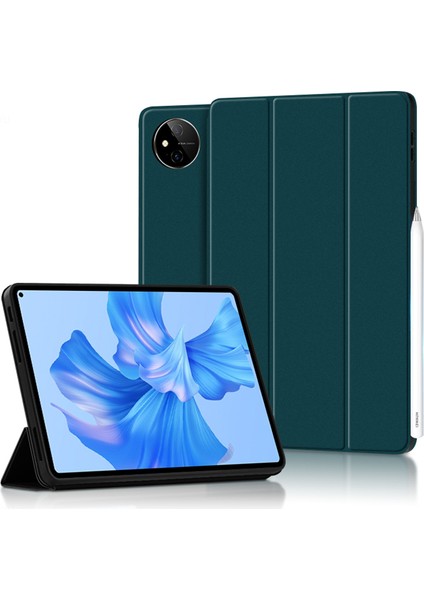Huawei Matepad Pro 11 (2022) Folio Flip Düşme Önleyici Koruyucu Kapak Tpu + Pu Deri Cilt Dokunuşlu Tablet Kılıfı, Üç Katlı Stand-Yeşil (Yurt Dışından)