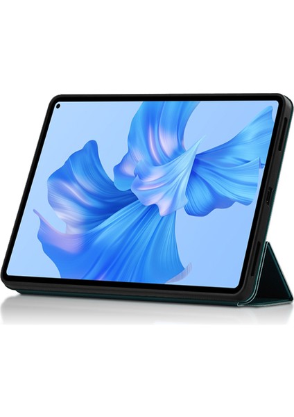 Huawei Matepad Pro 11 (2022) Folio Flip Düşme Önleyici Koruyucu Kapak Tpu + Pu Deri Cilt Dokunuşlu Tablet Kılıfı, Üç Katlı Stand-Yeşil (Yurt Dışından)