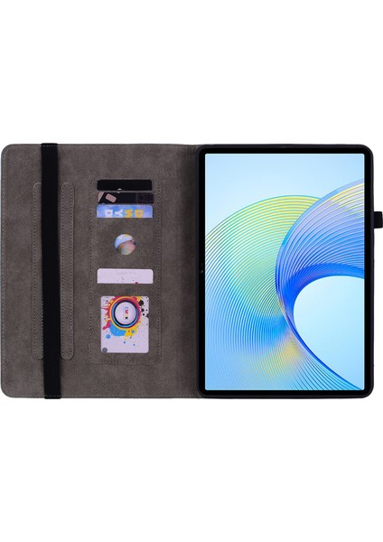 Honor Pad X8 Pro/pad X9 Kapak Gül Baskı Pu Deri Tablet Kılıfı-Mor Için (Yurt Dışından)