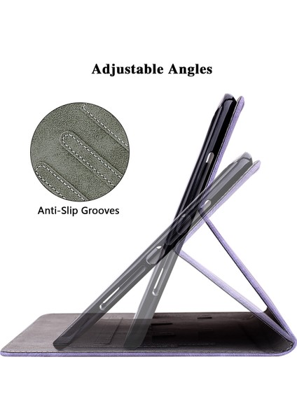 Huawei Matepad Pro 11 (2022) Için Pu Deri Standlı Kılıf Baskılı Sevimli Kaplan Desenli Anti-Damla Flip Tablet Kapaklı Kart Tutucu-Mor (Yurt Dışından)