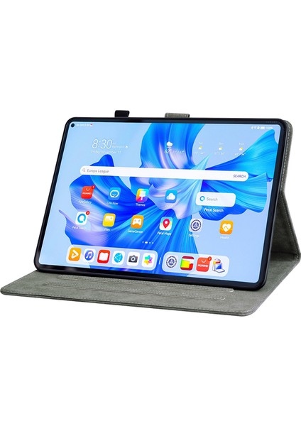 Huawei Matepad Pro 11 (2022) Için Pu Deri Standlı Kılıf Baskılı Sevimli Kaplan Desenli Anti-Damla Flip Tablet Kapaklı Kart Tutucu-Mor (Yurt Dışından)