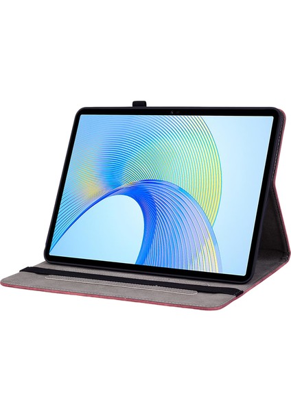 Honor Pad X8 Pro/pad X9 Kapak Gül Baskı Pu Deri Tablet Kılıfı-Kırmızı (Yurt Dışından)