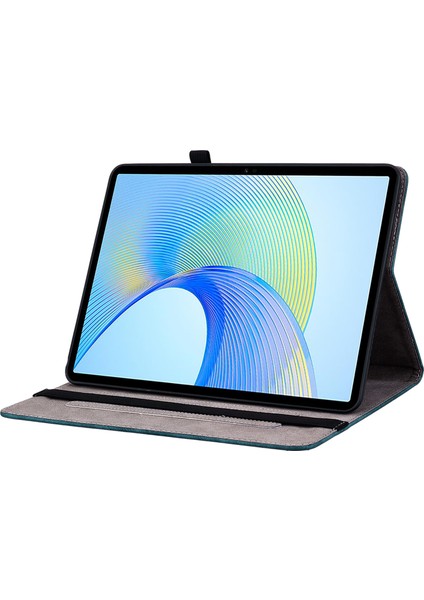 Honor Pad X8 Pro/pad X9 Kapak Gül Baskı Pu Deri Tablet Kılıfı-Mavi Için (Yurt Dışından)