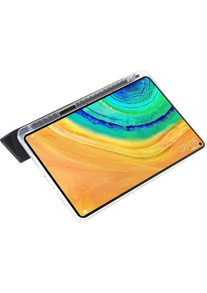 Huawei Matepad 10.4(2022)/(2020)/HONOR V6 Kılıf Deri Tablet Kılıfı, Üç Katlı Stand-Siyah (Yurt Dışından)