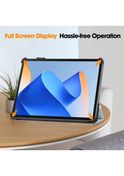 Huawei Matepad 11 (2023) Için Üç Katlı Stand Tablet Kılıfı Otomatik Uyandırma/uyku Atıyla Pu Deri Desenli Kapak (Yurt Dışından)