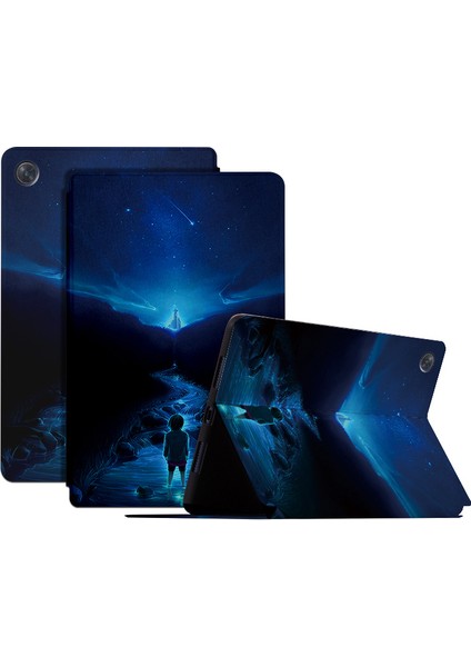 Huawei Matepad Se Için Darbeye Dayanıklı Tablet Kılıfı Stand-River ile 10.4 Inç Desen Baskı Pu Deri Kapak (Yurt Dışından)