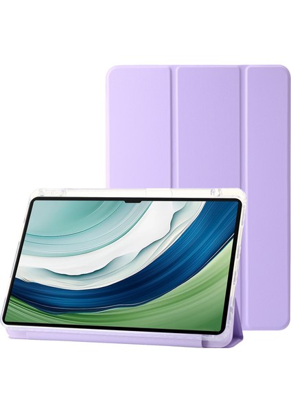 Huawei Matepad Pro 13.2 Tablet Kılıfı Darbeye Dayanıklı Tpu+Akrilik+Pu Üç Katlı Stand Kapağı-Mor (Yurt Dışından)