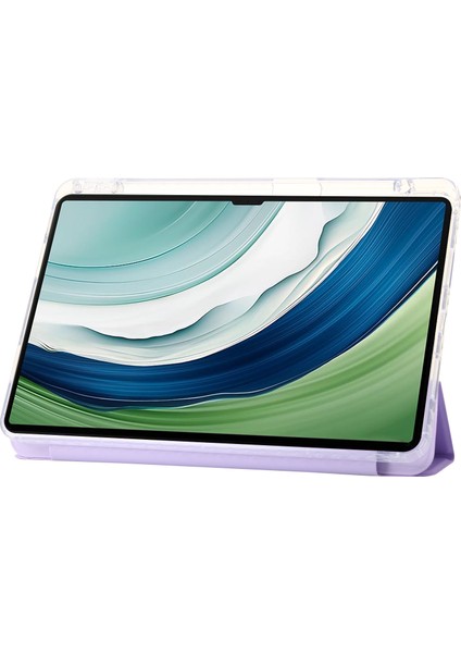 Huawei Matepad Pro 13.2 Tablet Kılıfı Darbeye Dayanıklı Tpu+Akrilik+Pu Üç Katlı Stand Kapağı-Mor (Yurt Dışından)