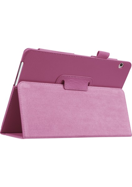 Huawei Mediapad T3 10 Için Çizilmez Şık Darbeye Dayanıklı Litchi Deri Kılıf Destekli Stand-Mor (Yurt Dışından) fırsatları