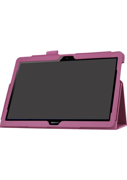 Huawei Mediapad T3 10 Için Çizilmez Şık Darbeye Dayanıklı Litchi Deri Kılıf Destekli Stand-Mor (Yurt Dışından) indirimleri