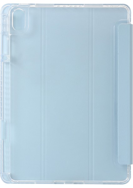 Huawei Matepad 11.5 S Kılıf Üç Katlı Stand Pu Deri+Tpu+Şeffaf Akrilik Tablet Kılıfı-Bebek Mavisi (Yurt Dışından)