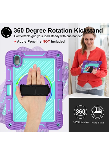 Silikon + Pc Tablet Kılıfı Huawei Matepad 11(2023)DARBEYE Dayanıklı Kickstand Kapak Bilek Bandı/omuz Askısı-Mor+Nane Yeşili (Yurt Dışından) fiyatları