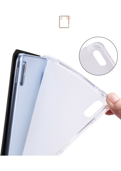Huawei Matepad 10.4(2022)/(2020)ÜÇ Katlı Stand Tablet Kapak Pu Deri Otomatik Uyku/uyandırma Akıllı Kılıf Kalem Tutucu-Siyah (Yurt Dışından)