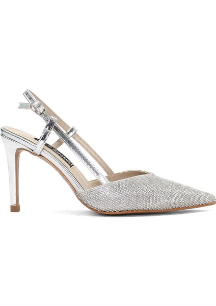 Kadın Lame Taşlı İnce Topuklu Abiye Ayakkabı