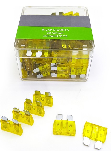 INWELLS MOTOSİKLET BIÇAK SİGORTA BÜYÜK 20 AMPER 1 ADET