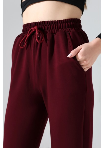 Kadın Modal Kumaş Yüksek Bel Çift Cepli Yumuşak Dokulu Lastik Paça Detaylı Eşofman Altı fırsatları