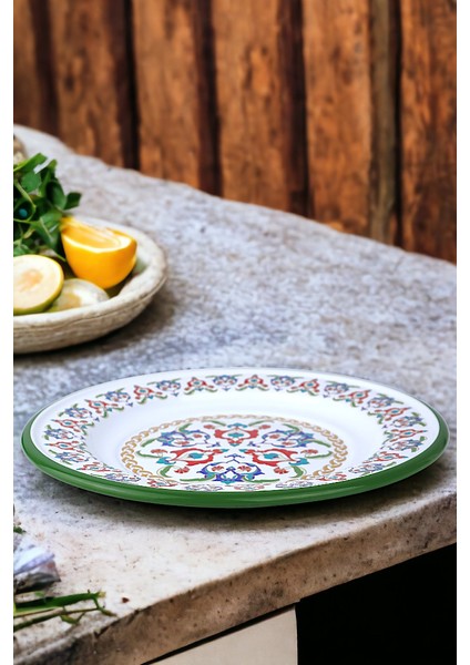 30 No 30 cm Emaye Yemek Tabağı Tabak Servis Yemek Kamp Piknik, Çeyiz, Hediye