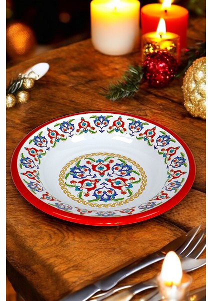24 No Emaye Yemek Tabak, Servis, Yemek Kamp, Piknik, Çeyiz 24 cm