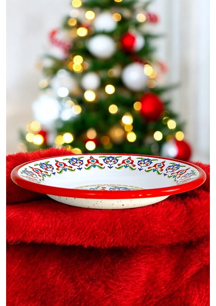 24 No Emaye Yemek Tabak, Servis, Yemek Kamp, Piknik, Çeyiz 24 cm