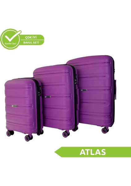 Polipropilen (Pp) Atlas Violet 3lü Valiz Seti