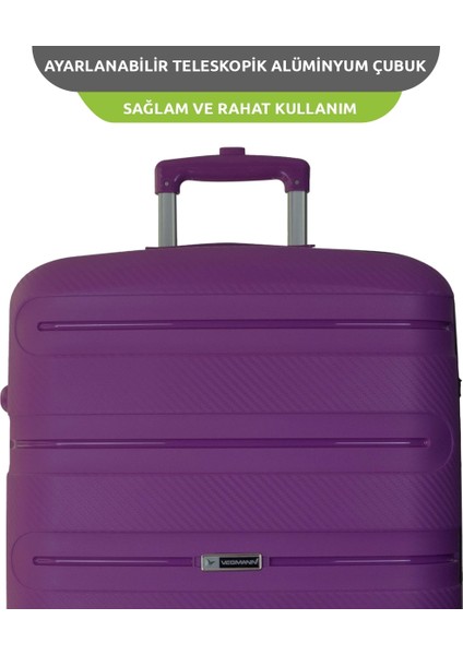 Polipropilen (Pp) Atlas Violet 3lü Valiz Seti