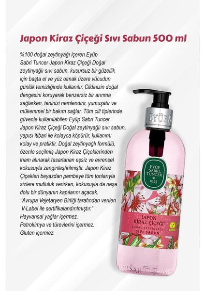 Sabun Paket 500 ml Manolya Çiçeği, Beyaz Sabun, Çeşme Limonu, Zeytinyağlı, Japon Kiraz Çiçeği ve Rosie