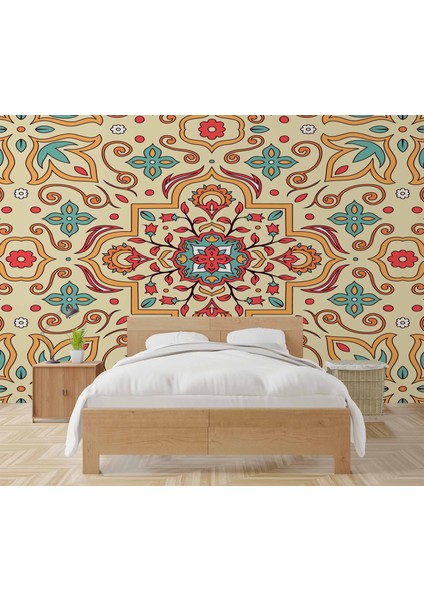 Renkli Çini Motifli Duvar Kağıdı fiyatları