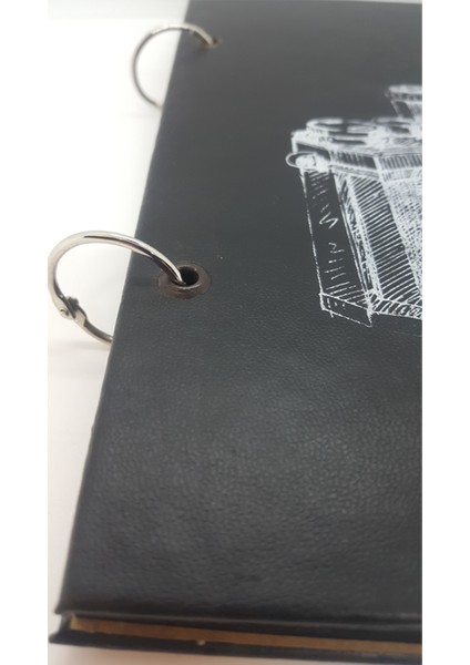 Suni Deri Kaplı Kapaklı Fotoğraf Makinası Temalı Albüm Anı Defteri 23X20 Cm. 15 Yaprak Siyah modelleri