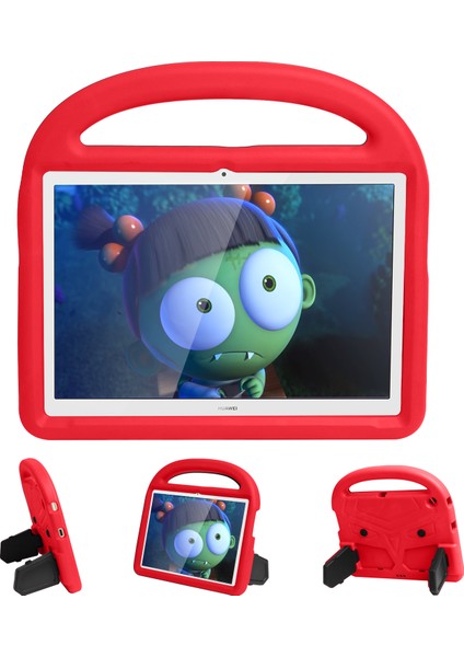 Serçe Tarzı Darbeye Dayanıklı Kickstand Eva Tablet Kılıfı Huawei Mediapad T3 10-Kırmızı (Yurt Dışından)
