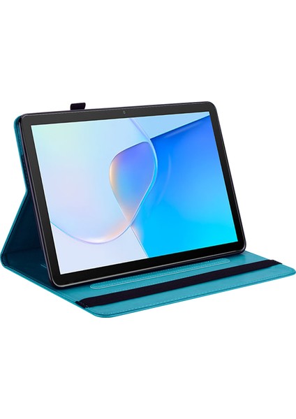Honor Pad X9 Kılıf Pu Deri Ağaç Geyik Desenli Katlanır Stand Tablet Kapak-Mavi (Yurt Dışından)
