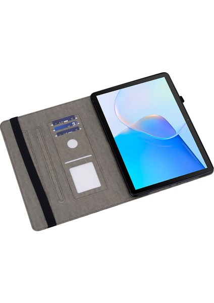 Honor Pad X9 Kılıf Pu Deri Ağaç Geyik Desenli Katlanır Stand Tablet Kapak-Gri (Yurt Dışından)
