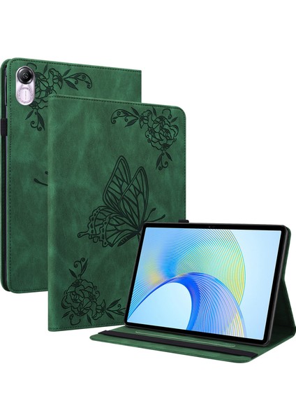 Honor Pad X8 Pro/pad X9 Deri Kapak Baskılı Çevirme Standı Kart Tutucu Tablet Kılıfı-Yeşil (Yurt Dışından)