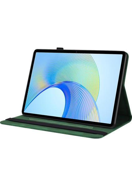 Honor Pad X8 Pro/pad X9 Deri Kapak Baskılı Çevirme Standı Kart Tutucu Tablet Kılıfı-Yeşil (Yurt Dışından)