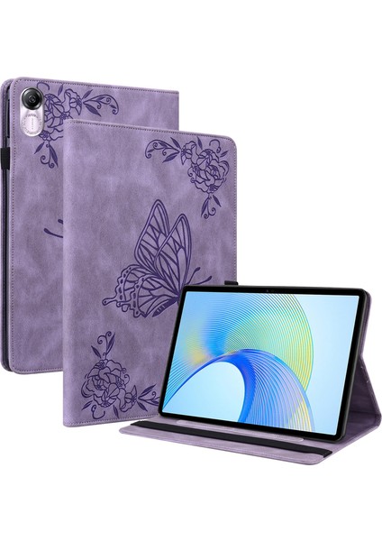 Onur Pad X8 Pro/pad X9 Deri Kapak Baskılı Çevirme Standı Kart Tutucu Tablet Kılıfı-Mor (Yurt Dışından)