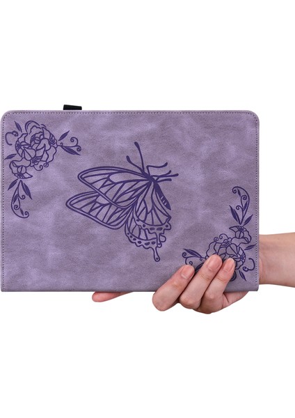 Onur Pad X8 Pro/pad X9 Deri Kapak Baskılı Çevirme Standı Kart Tutucu Tablet Kılıfı-Mor (Yurt Dışından)