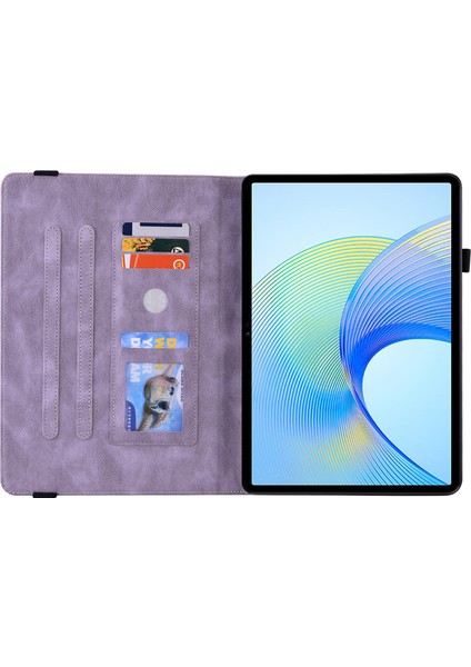 Onur Pad X8 Pro/pad X9 Deri Kapak Baskılı Çevirme Standı Kart Tutucu Tablet Kılıfı-Mor (Yurt Dışından)
