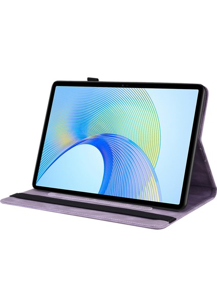 Onur Pad X8 Pro/pad X9 Deri Kapak Baskılı Çevirme Standı Kart Tutucu Tablet Kılıfı-Mor (Yurt Dışından)