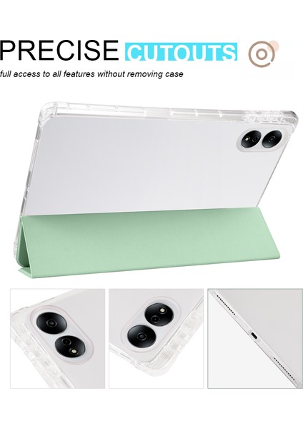 Onur Magicpad 13 Için Pu Deri Şeffaf Tpu Tablet Kılıfı Üç Katlı Standı Tablet Kapak ile Kalem Tutucu-Matcha Yeşil (Yurt Dışından)