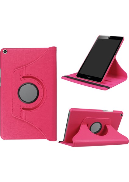 Litchi Deri Deri 360 Derece Döner Stand Tablet Kabuk Huawei Mediapad T3 8.0-Rose (Yurt Dışından)