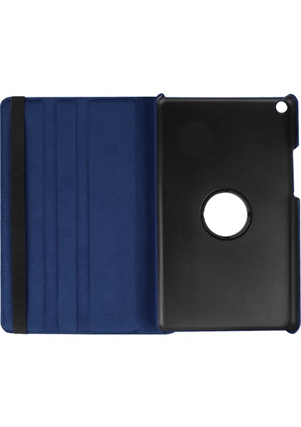 Huawei Mediapad T3 8.0-Koyu Mavi Için 360 Derece Döner Standlı Litchi Deri Tablet Kılıfı (Yurt Dışından)