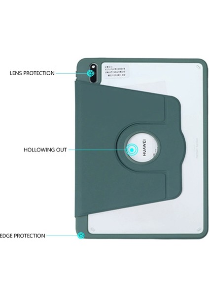 Huawei Matepad Pro 10.8(2021) Için Kılıf Döner Standlı Tablet Deri Kapak, Kalem Tutuculu-Pembe (Yurt Dışından)