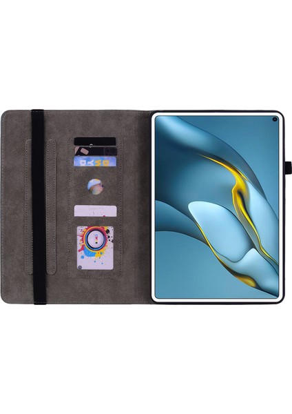 Huawei Matepad Pro 10.8(2021)BASKILI Stand Pu Deri Tablet Kapak Koruyucu Kılıf-Yeşil (Yurt Dışından)