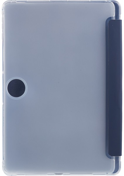 Honor Pad 9 Kılıf Üç Katlı Standlı Deri Tablet Kılıfı Kalem Yuvalı-Koyu Mavi (Yurt Dışından)