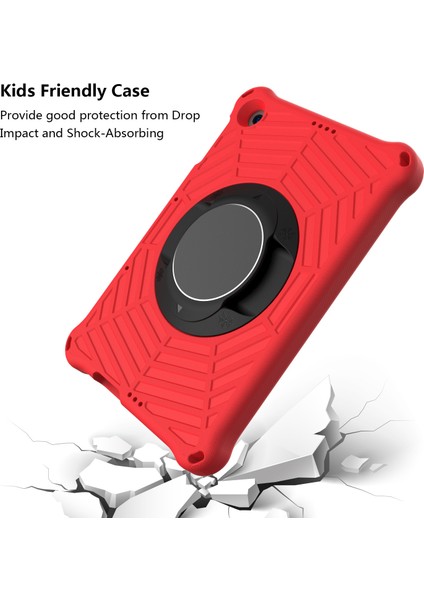 Örümcek Ağı Dokusu Kickstand Eva Kılıfı Omuz Askılı Huawei Enjoy Tablet 2/matepad T 10 9,7 Inç/matepad T 10S 10,1 Inç-Kırmızı (Yurt Dışından)
