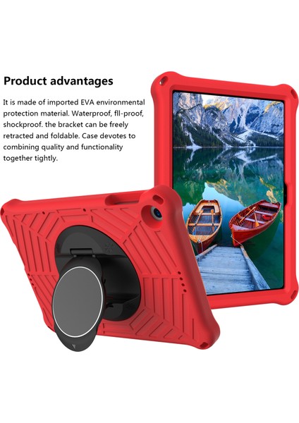 Örümcek Ağı Dokusu Kickstand Eva Kılıfı Omuz Askılı Huawei Enjoy Tablet 2/matepad T 10 9,7 Inç/matepad T 10S 10,1 Inç-Kırmızı (Yurt Dışından)